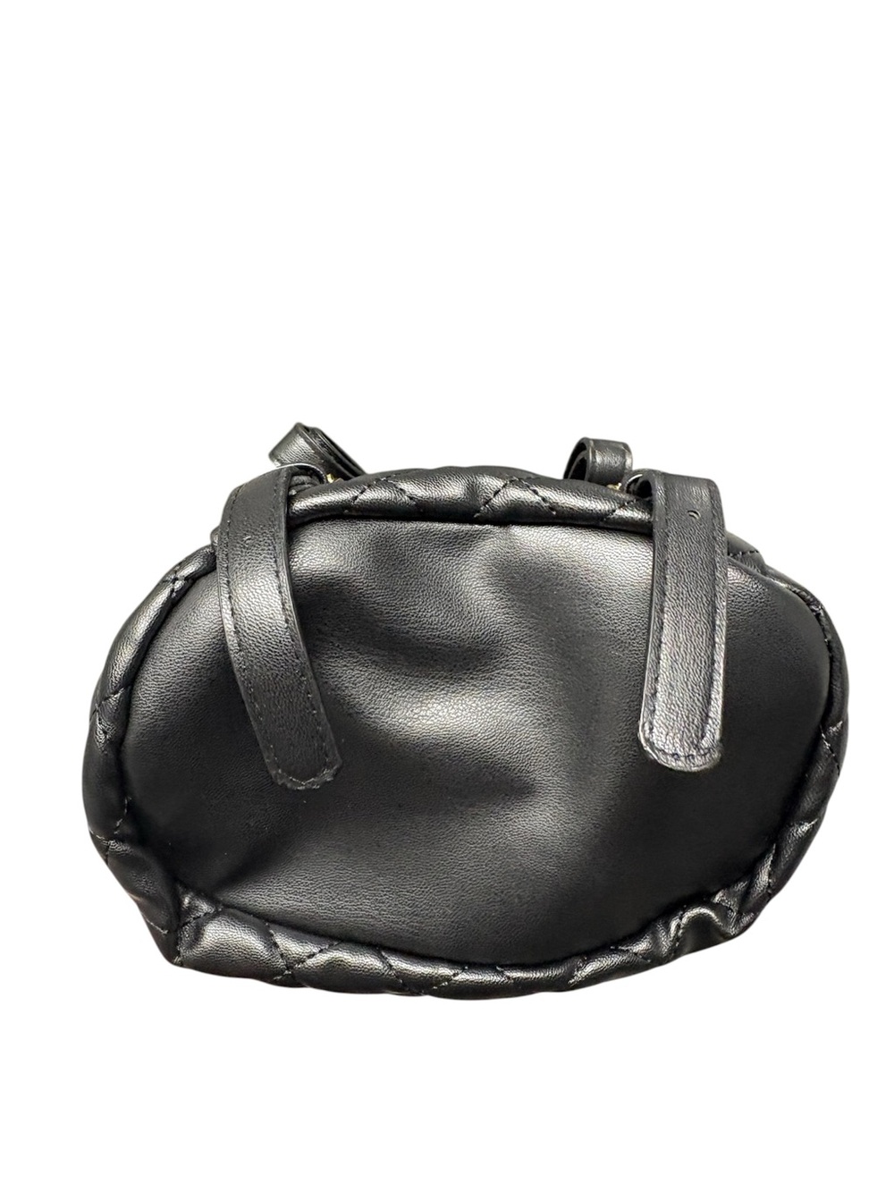 Badgley Mischka Black Quilted Micro Mini Backpack Purse Adjustable Straps - Picture 7 of 9